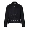 Conjunto de dos piezas de mezclilla para otoño, estilo retro americano, chaqueta de trabajo de mezclilla con bolsillos grandes tridimensionales y cuello camisero, y pantalones vaqueros de pierna recta