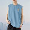 Chaleco de Algodón Puro para Hombre Sin Mangas Estilo Americano Chaleco Verano Ropa Exterior Suelto Moderno Cuello Redondo Algodón Puro Corte Manga Estilo Delgado