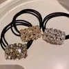 Cuerda para el Cabello Cuadrada de Diamante Brillante de Moda de Lujo Ligero Anillo para el Cabello de Alta Calidad Alta Calidad Alta Calidad Banda para el Cabello con Bola para Cola de Caballo Accesorios para el Cabello