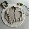 Suéter estilo americano com gola alta parcial, unissex, outono/inverno, retrô, vintage, modelagem solta, quente, cardigã de tricô com caimento clean