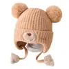 Gorros de Lana para Bebé de Otoño e Invierno para Hombres y Mujeres, Gorros de Algodón con Protección para los Oídos de Invierno, Gorros Cálidos y a Prueba de Viento para Niños, Gorros para Bebé Forrados de Felpa