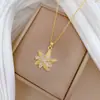 [Acero titanio] Collar de moda con forma de estrella de mar, lleno de diamantes, ligero, lujoso y elegante, con cadena de clavícula a juego para mujer, acero titanio.
