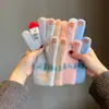 Guantes de Lana para Mujer Invierno Lindos Dibujos Animados Muñeco de Nieve Tejidos Pantalla Táctil A Prueba de Frío Cálidos Ciclismo Cinco Dedos Invierno Navidad