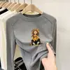 Camiseta térmica infantil forrada de forro polar, estilo otoño e invierno, tejido cepillado, cuello redondo, manga larga, camiseta interior con estampado de dibujos animados para niñas