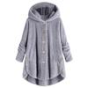 Amazon ebay2022 invierno Nueva Moda ropa de mujer Europeo y Americano botón top de felpa marca de moda irregular abrigo de color sólido