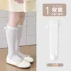 Calcetines de verano para niños Minliu hasta la pantorrilla, transpirables y dulces con lazo, calcetines largos de malla finos para primavera y verano, anti-mosquitos, sin costuras