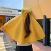 Sombrero de Protección Solar de Verano para Mujer, Ala Ancha, Sombrero Chal con Sombrilla Anti-UV, Protección para el Cuello al Aire Libre, Cubre Rostro, Sombrero Chal de Pescador, Estilo Coreano