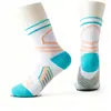 Calcetines de Baloncesto para Niños, de Longitud Media, Antideslizantes, Protectores de Tobillo, Amortiguadores, Absorbentes de Sudor, Transpirables, Calcetines Deportivos, Diseño de Bloques de Color, Estilo Profesional para Entrenamiento