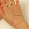 Joyería de Moda Transfronteriza Europea y Americana, Conjunto de Múltiples Piezas de Cadena Cruzada de Aleación Personalizada, Pulsera de Dedos Entrelazados, Cadena de Muñeca para Mujeres