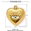 Corazón de Melocotón que Gotea Aceite Transfronterizo Ojos Colgante DIY de Acero Inoxidable Cinta de Esperanza Femenina Pendientes Collar Colgante de Joyería de Acero de Titanio