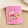 Pinzas para el pelo Rudan de gatito y cachorro de dibujos animados lindos, pasador versátil para niña dulce, clip para flequillo con lazo