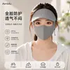 Sombrero de ala Aimi Show, Máscara de Protección Solar para Mujer, Verano, Sensación de Hielo, Transpirable, Anti-UV, Máscara Facial para Ciclismo al Aire Libre