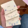 Pendientes de Dibujos Animados Coloridos Lindos Versátiles Traje Exquisitos Pequeños Corazón de Niña Pendientes de Sentido de Diseño Único de Nicho