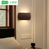 Lámpara de pared vintage para dormitorio, veta de madera de nogal retro estilo japonés, adecuada para el dormitorio principal, mesita de noche, pasillo, entrada o corredor.