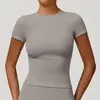 Conjunto de Yoga Tipo A para Mujer, Ropa Deportiva de Manga Corta Corta Ajustada de Secado Rápido para Pilates Fitness Training Running en Verano