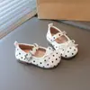 Zapatos de Cuero Elegantes para Niñas 2026 Primavera/Otoño Nuevo Estilo Coreano Zapatos de Princesa con Lazo para Niña Suela Suave Zapatos Planos Simples