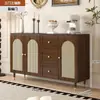 Aparador de Rattan Estilo Francês, Armário de Armazenamento, Armário de Cozinha, Armário de Chá para Casa, Sapateira de Chão para Entrada de Casa