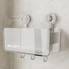 Estante de almacenamiento para baño con ventosa, mueble para lavabo, cosméticos, sin perforaciones, para colgar en la pared, caja de almacenamiento para colgar en la encimera
