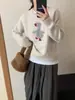 Suéter Pulóver de Pato de Dibujos Animados Lindo Estilo Coreano Reductor de Edad para Mujer Otoño e Invierno Suave Gentil Sensación Cera Diseño Base de Punto