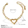 Colar Coração Vazado Francês Mais Vendido Aço Inoxidável Banhado a Ouro Real 18K Pulseira Simples Elegante Estilo Ins Transfronteiriço