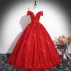 Vestido de Noche con Lentejuelas de un Solo Hombro para Mujer 2026 Nuevo Estilo de Comercio Exterior Disfraz para Performance en Solitario Examen de Arte Vocal Reunión Anual Falda Abullonada