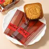 Bolsas para empaque de mooncakes hechas a mano y bolsas selladas lateralmente con base inferior, ofreciendo una sensación premium; bolsas de embalaje individuales para pasteles de 75 gramos