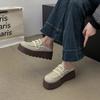 Zapatos de Plataforma Británicos Versátiles de Suela Gruesa Peludos para Mujer 2025 Mocasines Retro Zapatos Planos Nuevos Otoño e Invierno