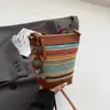 Bolso de Paja de Moda para Mujer 2025 Verano Nuevo Tejido de Tendencia Hombro Cruzado Bolso de Mujer Playa Casual Bolso Balde