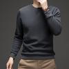Nuevo Estilo Otoño e Invierno 2026 para Hombres de Mediana Edad Suéter de Cuello Redondo Camiseta de Manga Larga de Color Sólido Camiseta Térmica Casual de Manga Larga