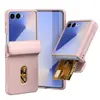 Adecuado para Funda de Teléfono Móvil Samsung Zflip8, Resorte de Bisagra de Cobertura Total Zflip7, con Ranura para Tarjeta, Funda Protectora Zflip6 con Tacto de Piel