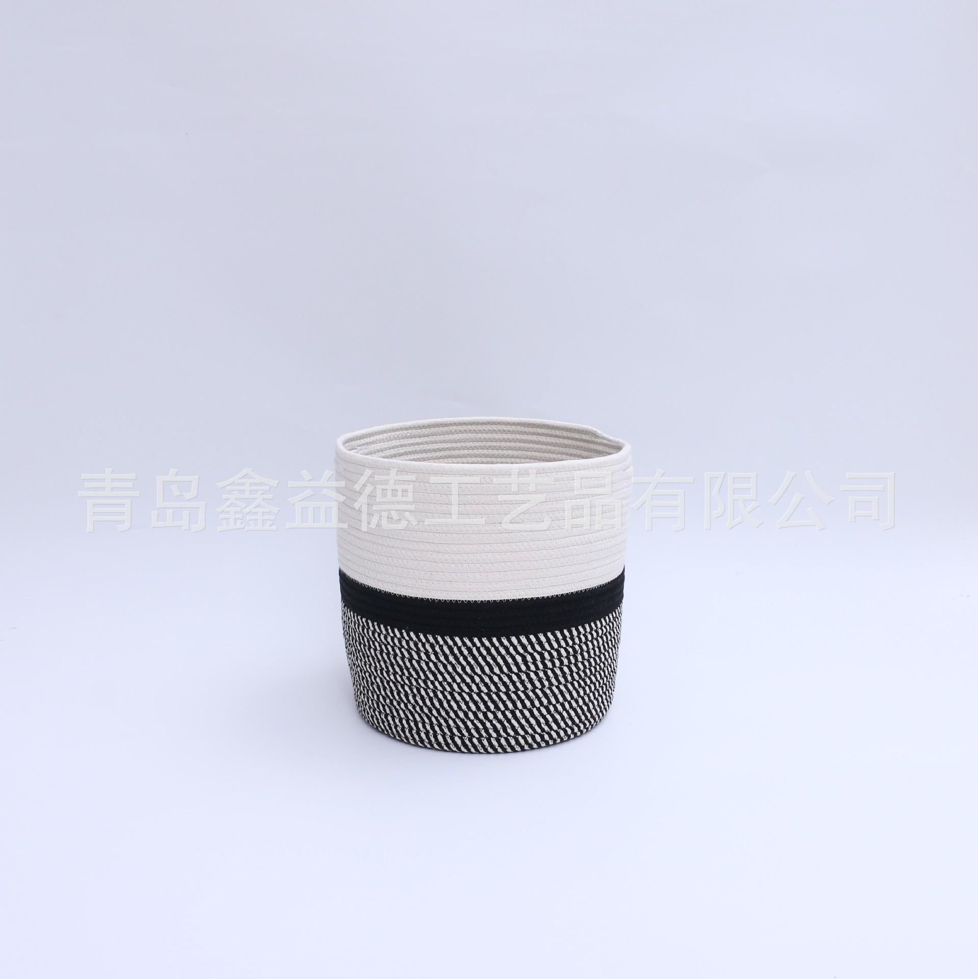 黑白黑棉绳筐cotton rope basket