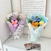 Amazon Wholesale Bouquets de Flores de Hilo Acabado Girasol Rosa Tejidos Artificiales Hechos a Mano DIY Crochet Día de la Madre