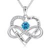 Collar con colgante de piedra de nacimiento 12 explosiones nuevas rusas OZON, alta gama, no se decolora, corazón infinito, para mujer