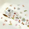 Pegatinas de Animales de Dibujos Animados para Niños Pequeños, Reutilizables sin Descamarse, Rollo de Pegatinas Decorativas Cognitivas de Educación Temprana para Bebé, Diario