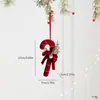 Decoração de Natal transfronteiriça guirlanda de bolas vermelhas aveludadas pingente DIY laço aveludado sino pendente para árvore de Natal porta