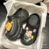 Sapatos femininos com sola grossa e furos, novos, com plataforma, antiderrapantes, moda, populares online, sandálias de praia para uso externo no verão, atacado