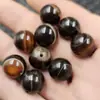 Cuentas Redondas de Ágata Envueltas en Seda de 14 mm, Cuentas Sueltas, Pulsera de Ágata Rayada Color Café, Collar, Accesorios para Joyería, Cuentas