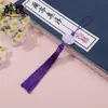 Pendente de Franja de Lótus de Jade Branco Novo Estilo com Contas Marcador de Página Estilo Antigo Sachê Puxador de Bolsa DIY Fabricante Atacado