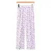 Tejido de Primavera para Mujer Primavera y Verano Apropiación Pantalones para Mediana Edad y Mayores Pantalones Estampados Mamá Pantalones Casuales para el Hogar de Abuela Mujer