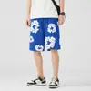 Shorts de Verano para Hombre Estilo Americano Personalizados con Estampado de Espuma de Flor de Algodón para Jóvenes Deportes al Aire Libre Baloncesto Shorts Casuales