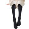 Medias de Lana Angora Rojas para Mujer, Ropa de Abrigo para Otoño e Invierno, Forradas de Felpa, Calientes, Gruesas, Gris Oscuro, Talón de Ángulo Recto, Leggings de Rayas Verticales