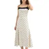 Vestido de Verano con Estampado de Lunares Fresco y Elegante Europeo y Americano Amazon Vestido de Tirantes para Playa Vestido Largo Ajustado para Mujer