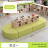 Estante de Livros para Biblioteca Escolar Sofá Combinação Curva Criativa Formato Área de Leitura Estante Armazenamento Área de Descanso Banco