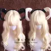 Diadema de cuernos de diablo grandes de simulación en blanco y negro y dorado diadema gótica oscura accesorios para el cabello de Halloween lo fotografía