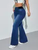 2026 Jeans Feminino Versátil Moda Apertado Elástico na Cintura Stretch Flare Tecido Mágico Europeu e Americano Transfronteiriço Amazon