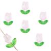 Pétalos de tulipán de vidrio con degradado colorido, hojas de flores, material de cuentas para bricolaje, pulseras, pendientes, accesorios de joyería