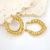 Pendientes Huecos con Relieve en Forma de Durazno, Europeos y Americanos de Venta Caliente Transfronterizos, Pendientes Creativos Exagerados de Estilo Cool, Pendientes de Acero Inoxidable 18K