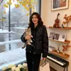 Chaqueta de Algodón Acolchada Estilo Francés de Alta Gama con Solapa Ligera para Mujer Otoño e Invierno Moda Retro Casual Chaqueta Cálida de Algodón
