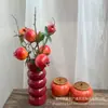 Rama Pequeña Artificial de Caqui Granada de 2 Púas Esquejes Cubo de la Fortuna de Fruta Artificial Enchufe para Bricolaje Fruta de Espuma Flor de Nochevieja Año Nuevo