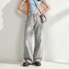 Jeans de Cintura Alta de Venta Caliente para Mujer, Alargan las Piernas, Diseño Americano High Street, Estilo Urbano, Pantalones Casuales de Pierna Ancha, Novedades de Otoño